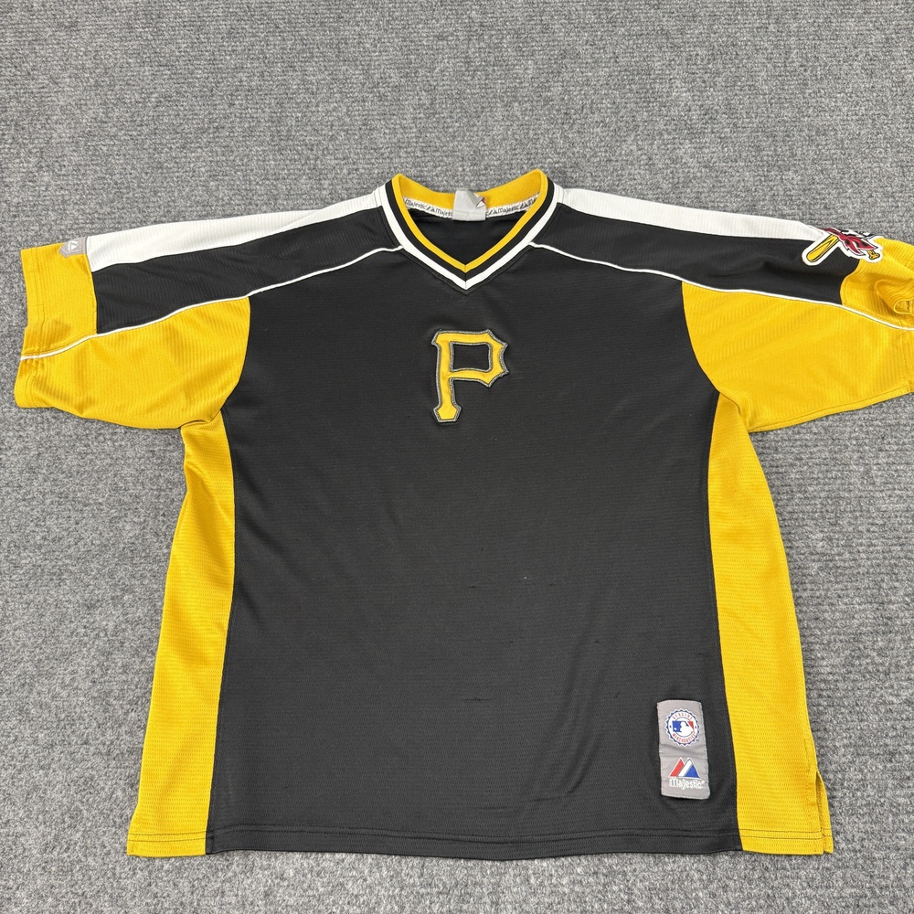Vintage Pittsburgh Pirates Jersey Mens Large MLB Baseball Majestic Batting Shirt